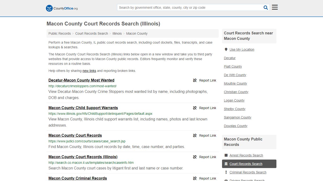 Macon County Court Records Search (Illinois) - County Office